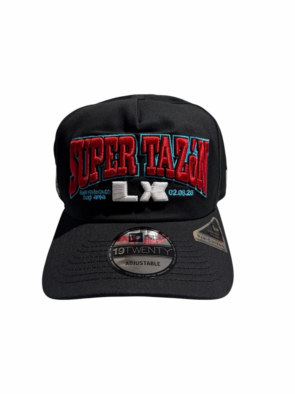 New Era Black Super Tazon LX Snapback with Red & Teal Embroidery Bad Bunny